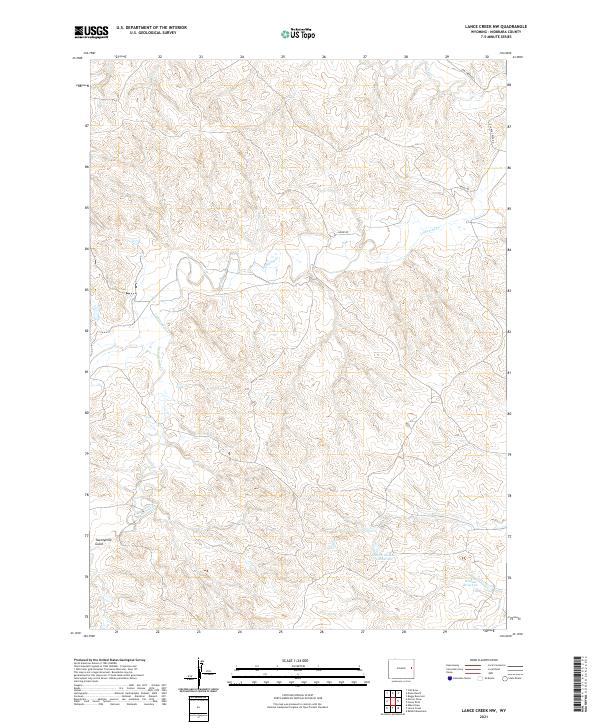 USGS US Topo 7.5-minute map for Lance Creek NW WY 2021