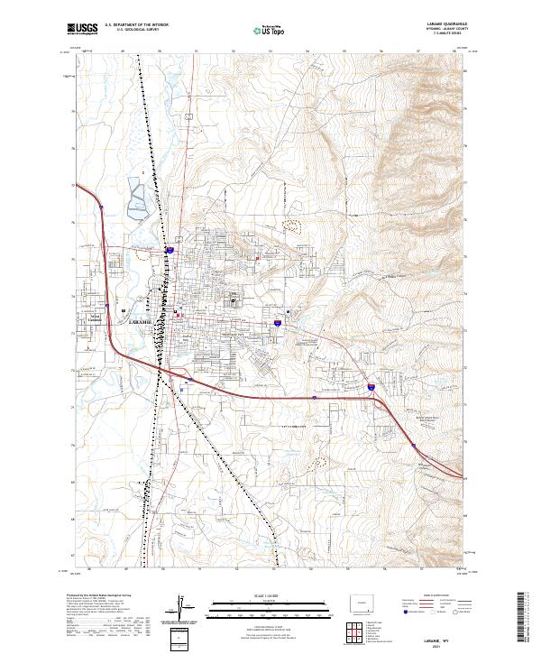 USGS US Topo 7.5-minute map for Laramie WY 2021