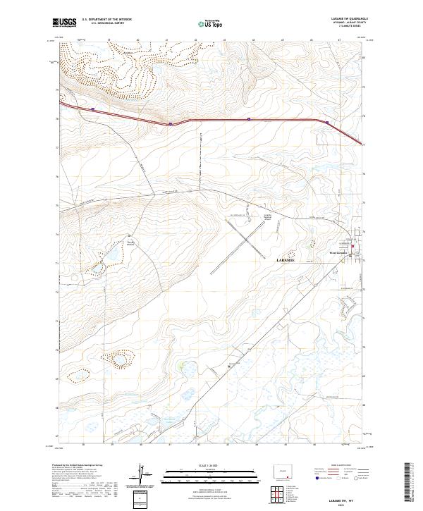 USGS US Topo 7.5-minute map for Laramie SW WY 2021