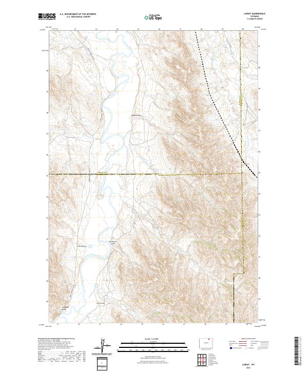 USGS US Topo 7.5-minute map for Lariat WY 2021