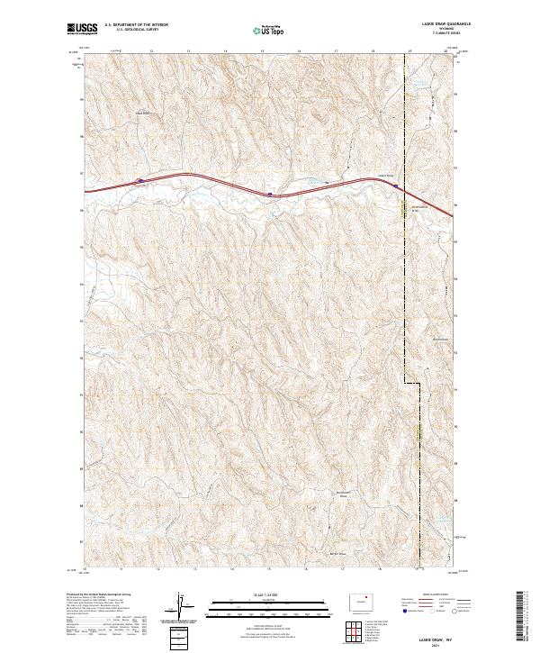 US Topo 7.5-minute map for Laskie Draw WY