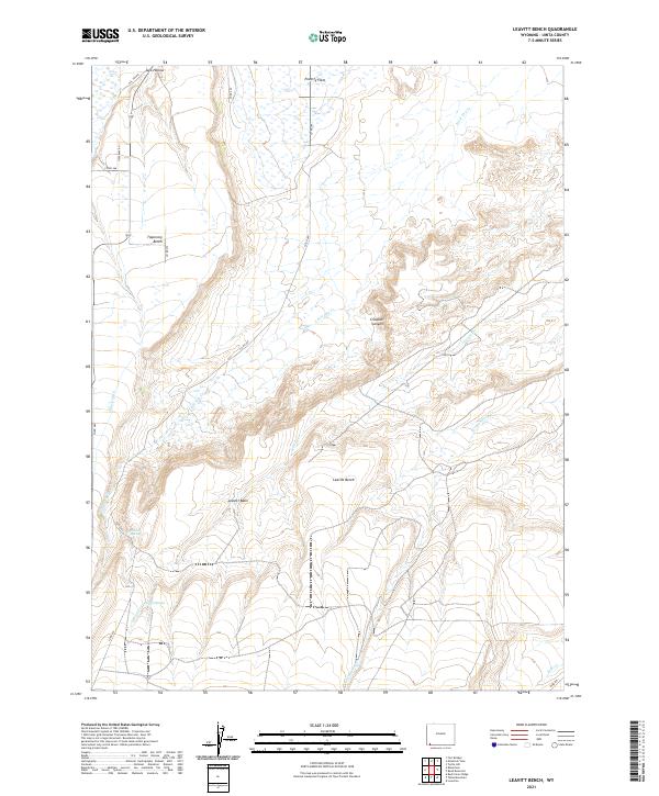 USGS US Topo 7.5-minute map for Leavitt Bench WY 2021