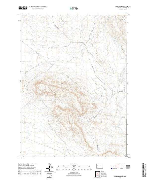 USGS US Topo 7.5-minute map for Leckie Reservoir WY 2021