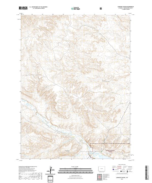 USGS US Topo 7.5-minute map for Linwood Canyon WY 2021