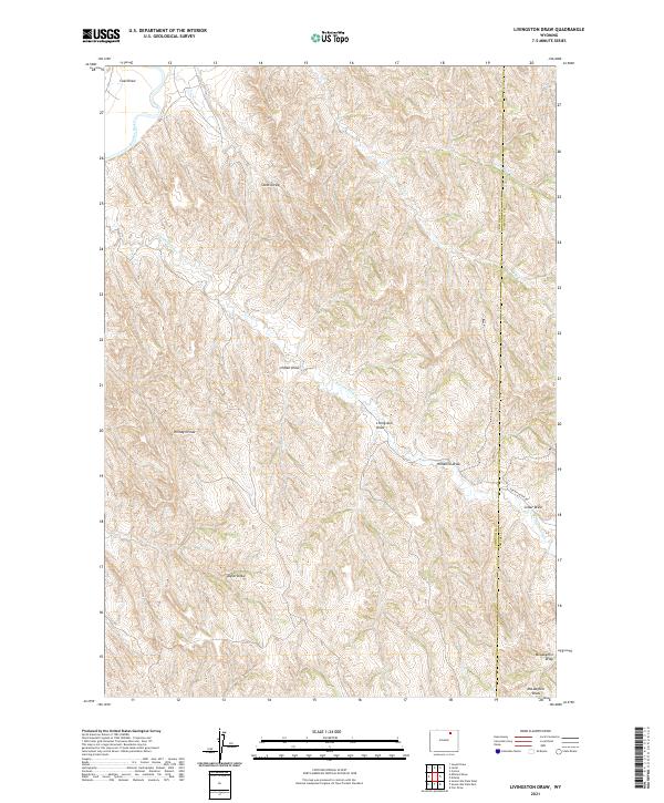 USGS US Topo 7.5-minute map for Livingston Draw WY 2021