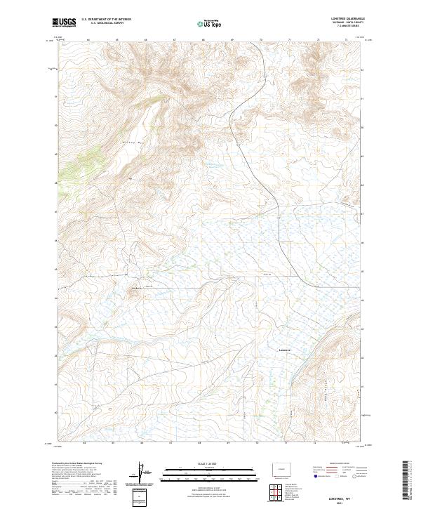 USGS US Topo 7.5-minute map for Lonetree WY 2021