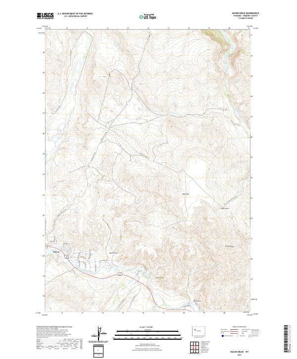 USGS US Topo 7.5-minute map for Mason Draw WY 2021