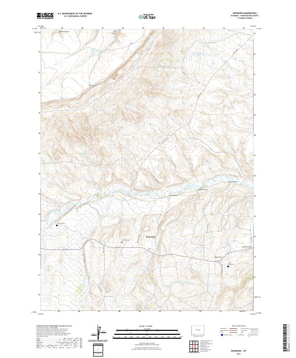 USGS US Topo 7.5-minute map for McKinnon WY 2021