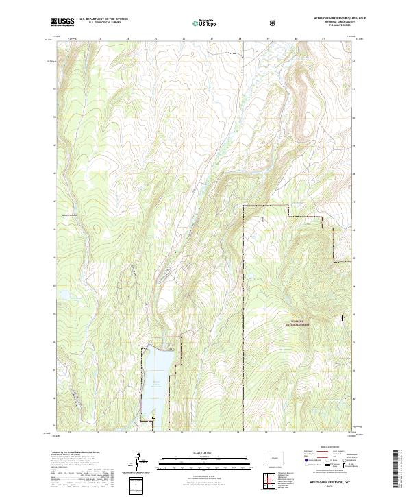 USGS US Topo 7.5-minute map for Meeks Cabin Reservoir WY 2021