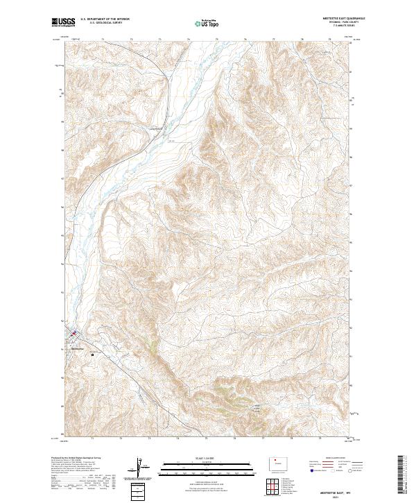 USGS US Topo 7.5-minute map for Meeteetse East WY 2021
