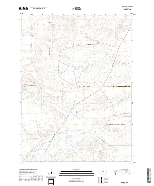 USGS US Topo 7.5-minute map for Meriden WY 2021