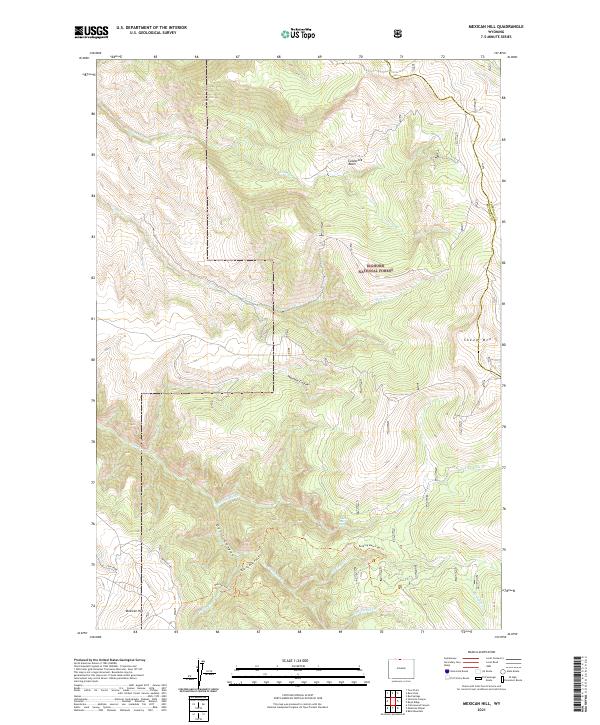 USGS US Topo 7.5-minute map for Mexican Hill WY 2021