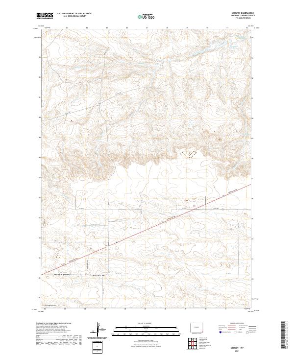 USGS US Topo 7.5-minute map for Midway WY 2021
