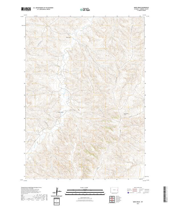 USGS US Topo 7.5-minute map for Mikes Draw WY 2021
