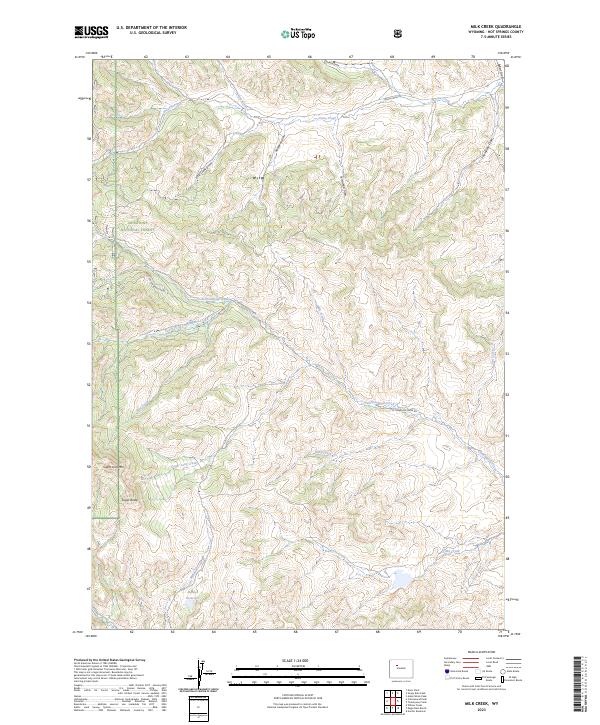 US Topo 7.5-minute map for Milk Creek WY