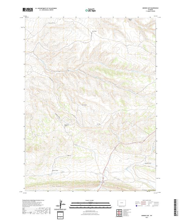 USGS US Topo 7.5-minute map for Minnies Gap WY 2021