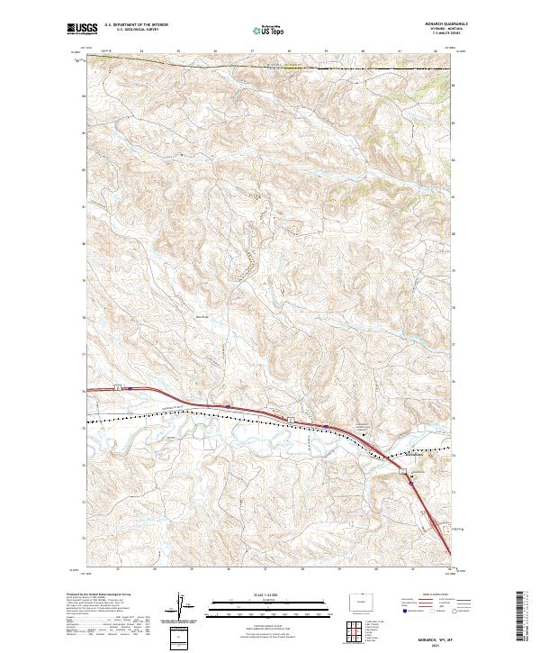 USGS US Topo 7.5-minute map for Monarch WYMT 2021