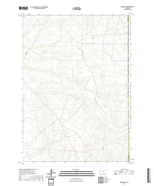 USGS US Topo 7.5-minute map for Moneta SE WY 2021 – American Map Store