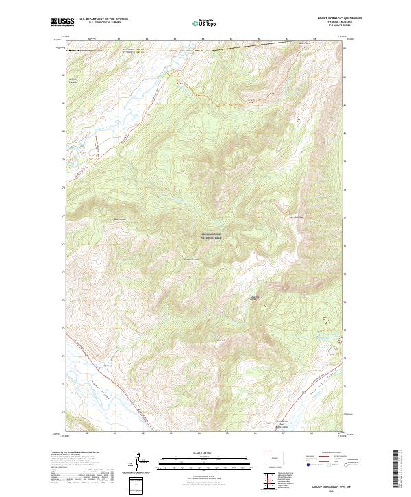 USGS US Topo 7.5-minute map for Mount Hornaday WYMT 2021