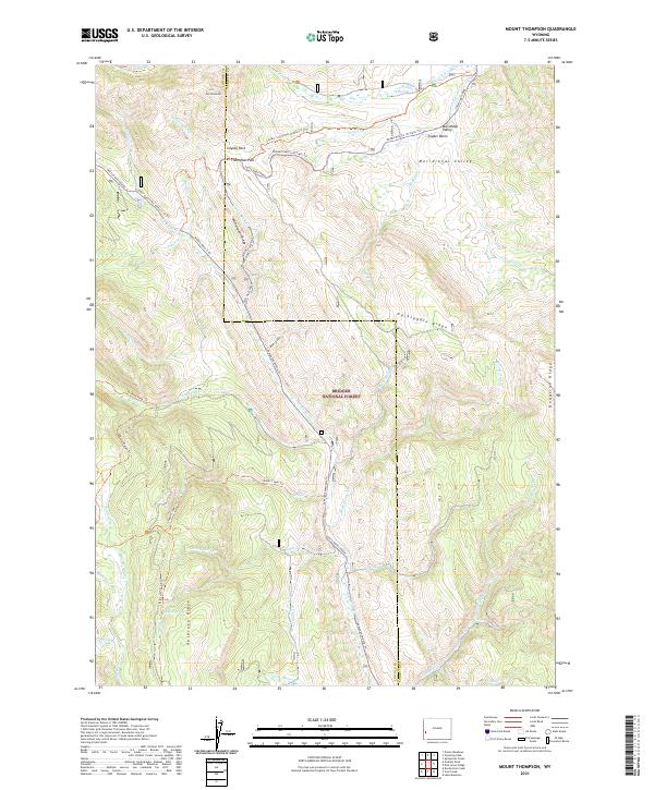 USGS US Topo 7.5-minute map for Mount Thompson WY 2021