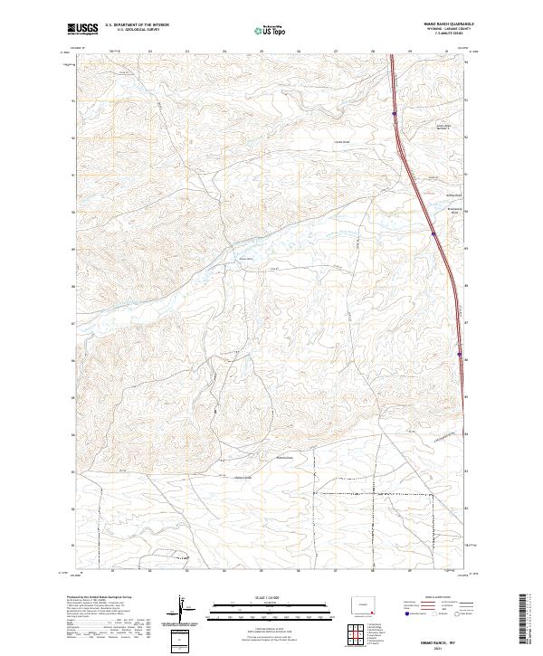 USGS US Topo 7.5-minute map for Nimmo Ranch WY 2021