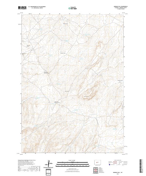 USGS US Topo 7.5-minute map for Ninemile Hill WY 2021