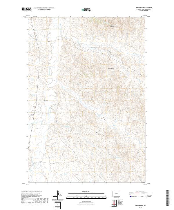 USGS US Topo 7.5-minute map for Nipple Butte WY 2021