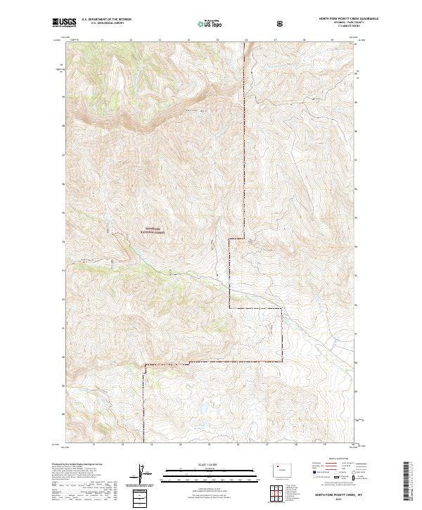 USGS US Topo 7.5-minute map for North Fork Pickett Creek WY 2021
