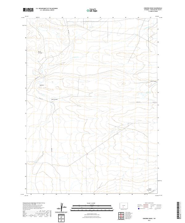 USGS US Topo 7.5-minute map for Osborne Draw WY 2021
