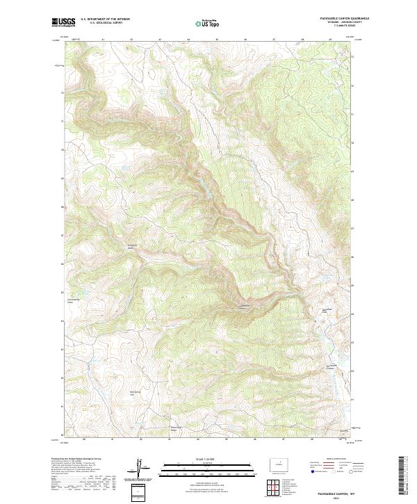 USGS US Topo 7.5-minute map for Packsaddle Canyon WY 2021