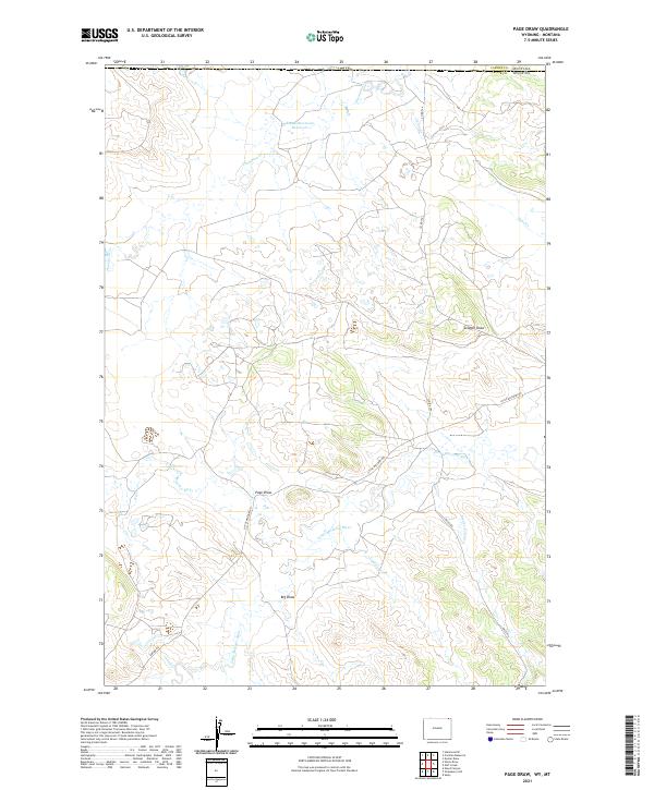 USGS US Topo 7.5-minute map for Page Draw WYMT 2021