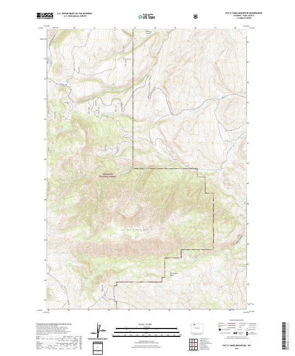 US Topo 7.5-minute map for Pat O' Hara Mountain WY