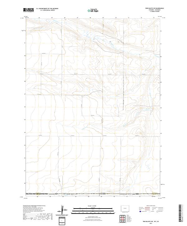 USGS US Topo 7.5-minute map for Pine Bluffs SW WYCO 2021