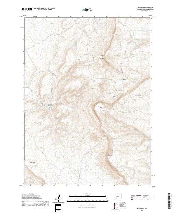 USGS US Topo 7.5-minute map for Pine Butte WY 2021