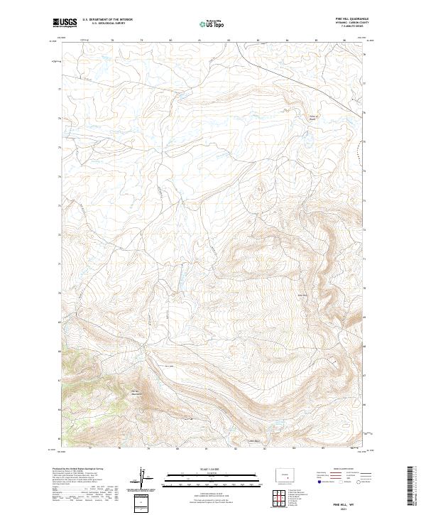 USGS US Topo 7.5-minute map for Pine Hill WY 2021