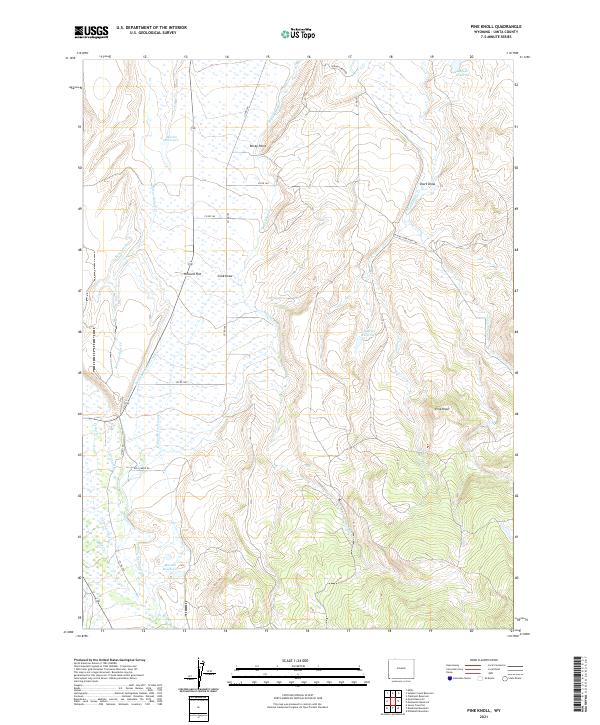 USGS US Topo 7.5-minute map for Pine Knoll WY 2021