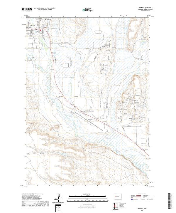 USGS US Topo 7.5-minute map for Pinedale WY 2021