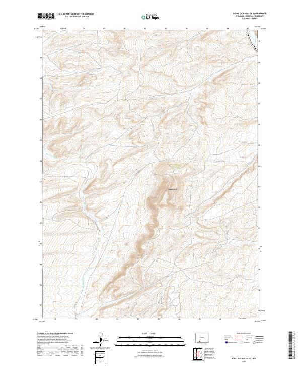 USGS US Topo 7.5-minute map for Point of Rocks SE WY 2021