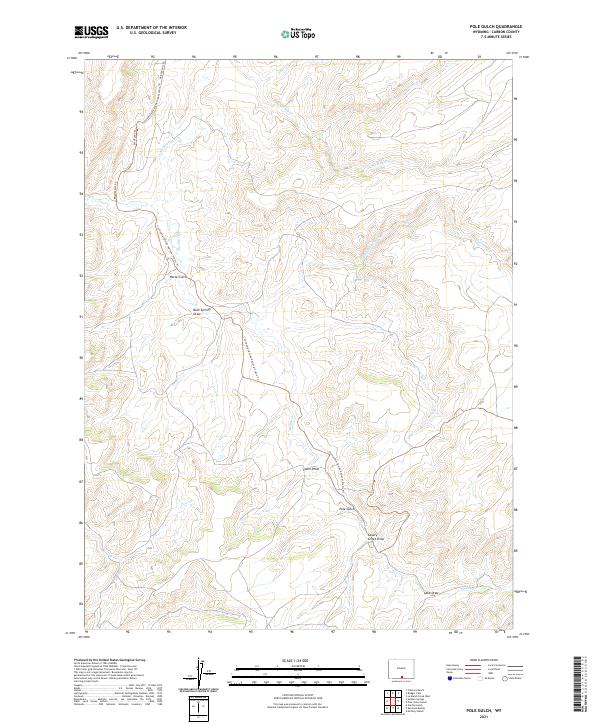 USGS US Topo 7.5-minute map for Pole Gulch WY 2021