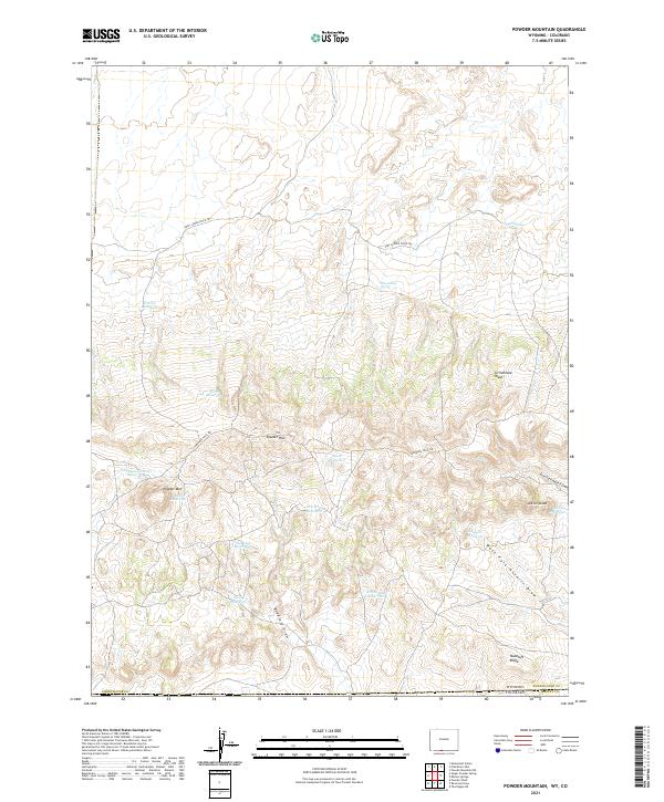 USGS US Topo 7.5-minute map for Powder Mountain WYCO 2021