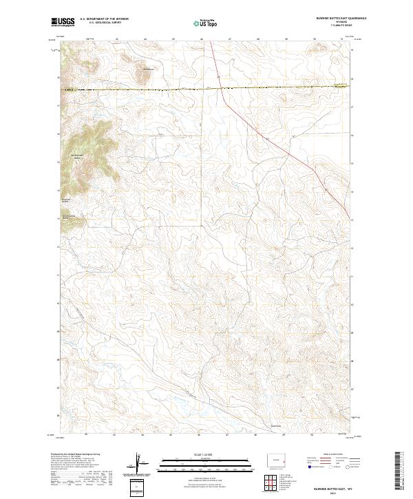 USGS US Topo 7.5-minute map for Rawhide Buttes East WY 2021 – American ...