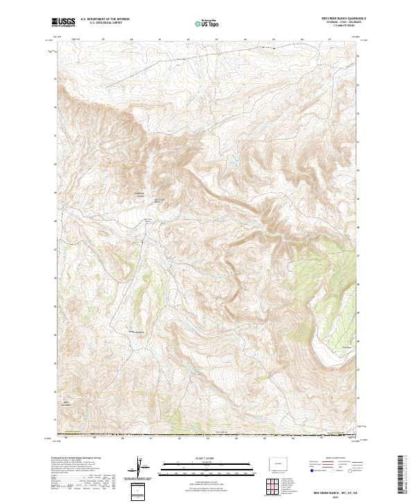 USGS US Topo 7.5-minute map for Red Creek Ranch WYUTCO 2021