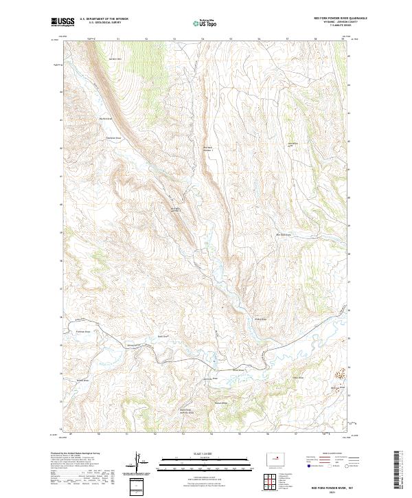 USGS US Topo 7.5-minute map for Red Fork Powder River WY 2021