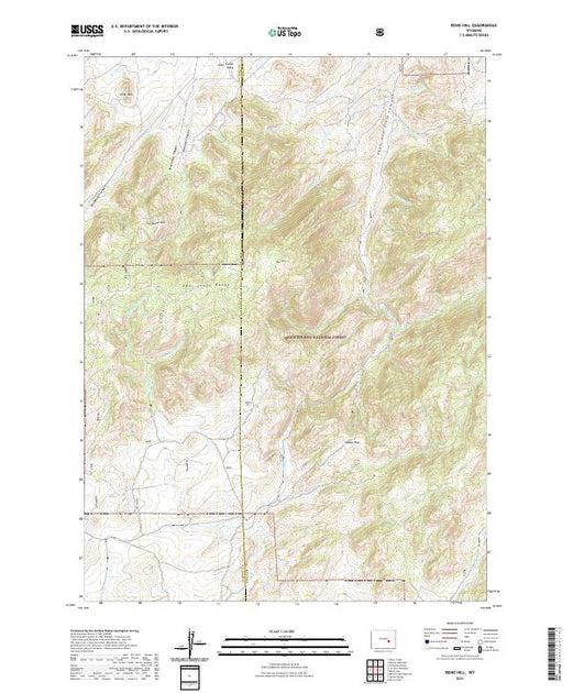 USGS US Topo 7.5-minute map for Reno Hill WY 2021 – American Map Store