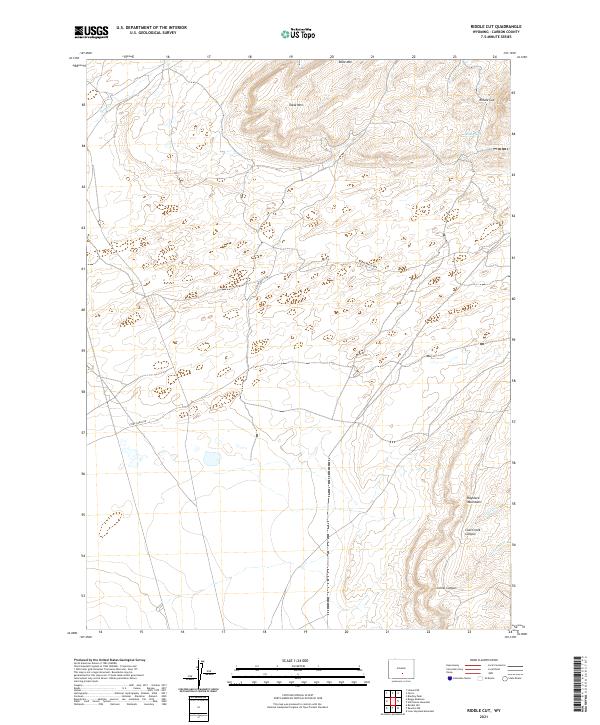 Topo Map Riddles Oregon USGS US Topo 7.5-minute map for Riddle Cut WY 2021 – American Map Store