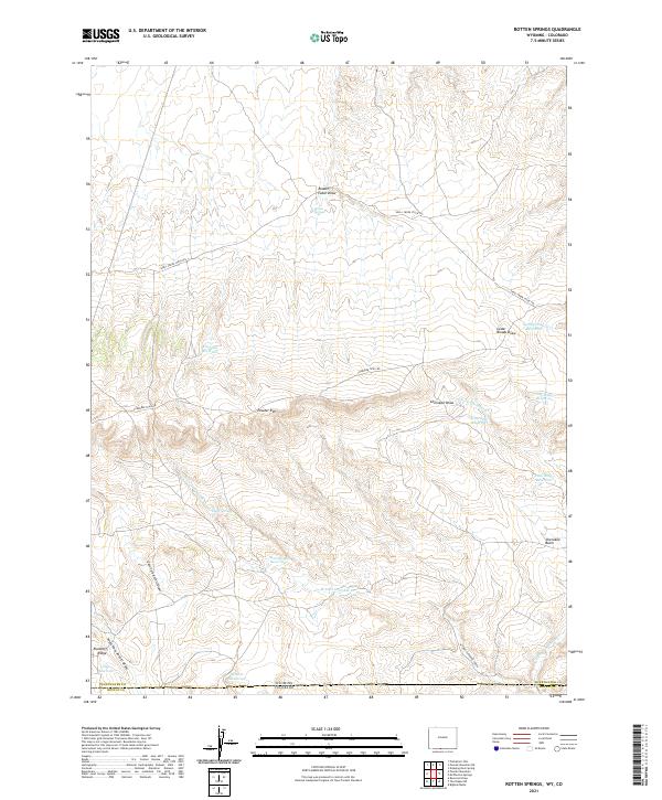 USGS US Topo 7.5-minute map for Rotten Springs WYCO 2021