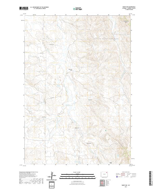 USGS US Topo 7.5-minute map for Rozet NW WY 2021