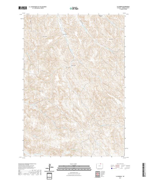 US Topo 7.5-minute map for S R Springs WY