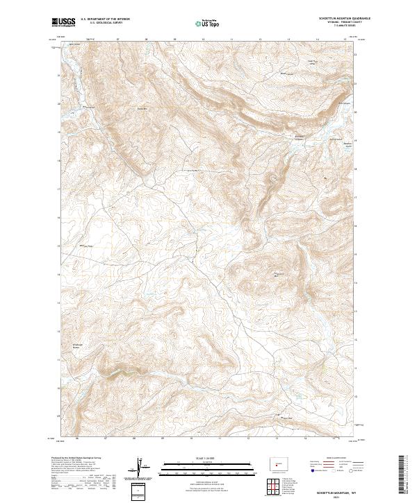 USGS US Topo 7.5-minute map for Schoettlin Mountain WY 2021