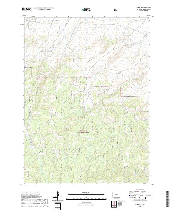 USGS US Topo 7.5-minute map for Sharp Hill WY 2021